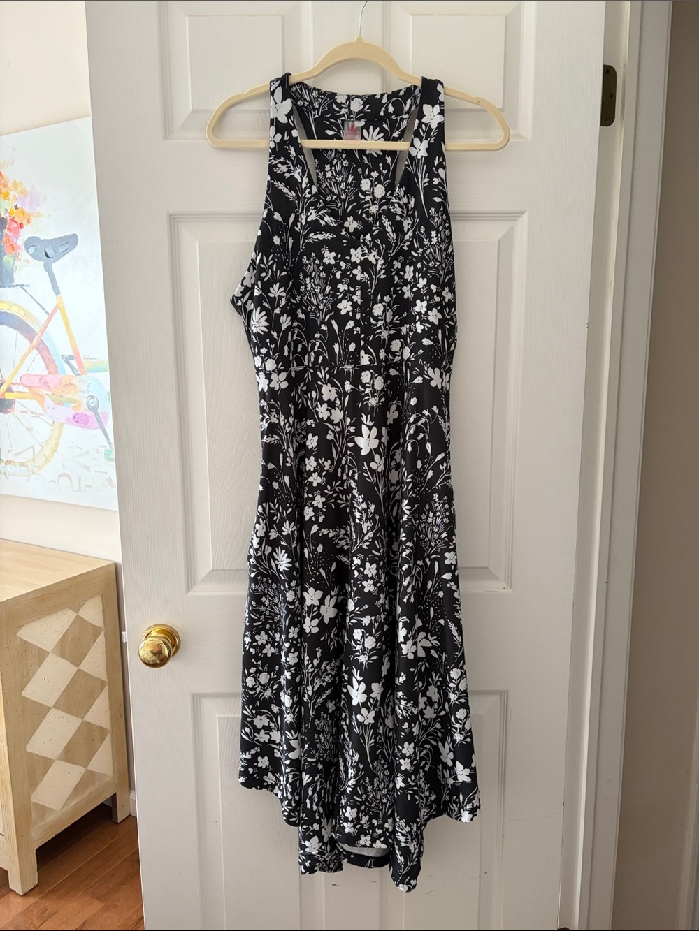 Krimson Klover Black and White Floral Tank Dress